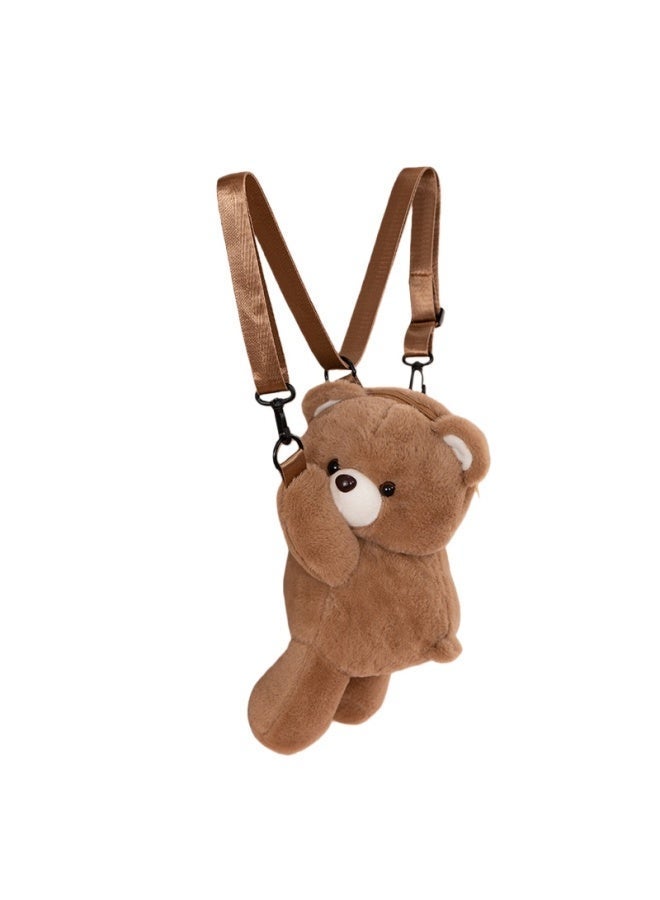 حقيبة دب لطيف محشوة بحجم 30 سم - حقيبة قابلة للارتداء بالكتف أو بشكل مائل، هدية عيد ميلاد للصديقة الحميمة، مفاجأة للأطفال - Image 1