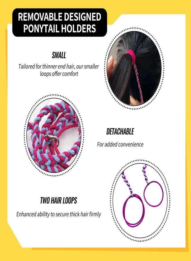 ovand ربطات شعر رياضية من أوفاند للنساء - ربطات شعر مضفرة للشعر الطويل، مناسبة للرياضات المختلفة كالتمارين الرياضية والسباحة والغوص، 3 عبوات، 25 بوصة، متعددة الألوان - Image 5