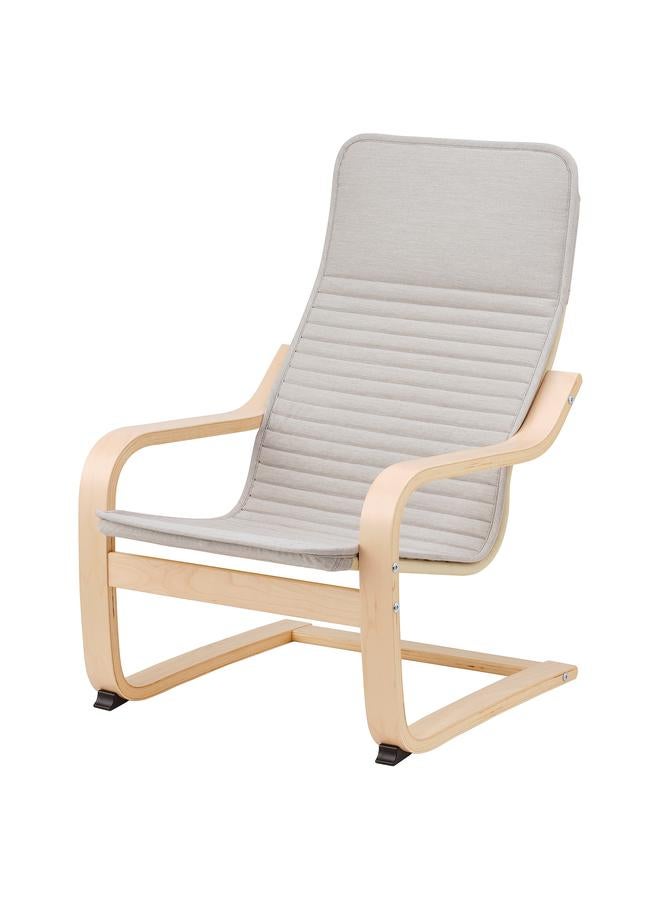 erorex Children'S Armchair, Birch Veneer/Knisa Light Beige - Image 1
