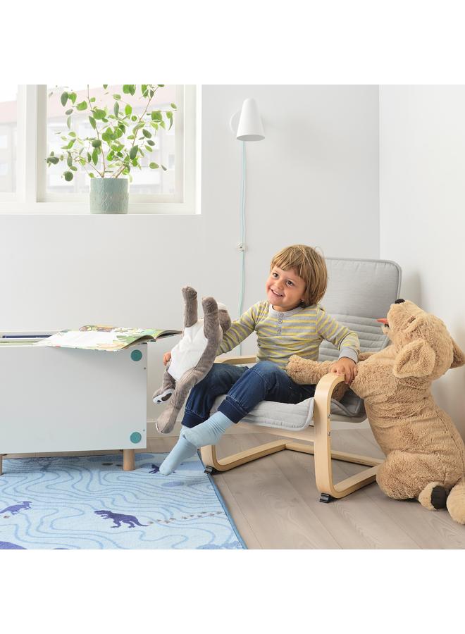 erorex Children'S Armchair, Birch Veneer/Knisa Light Beige - Image 2