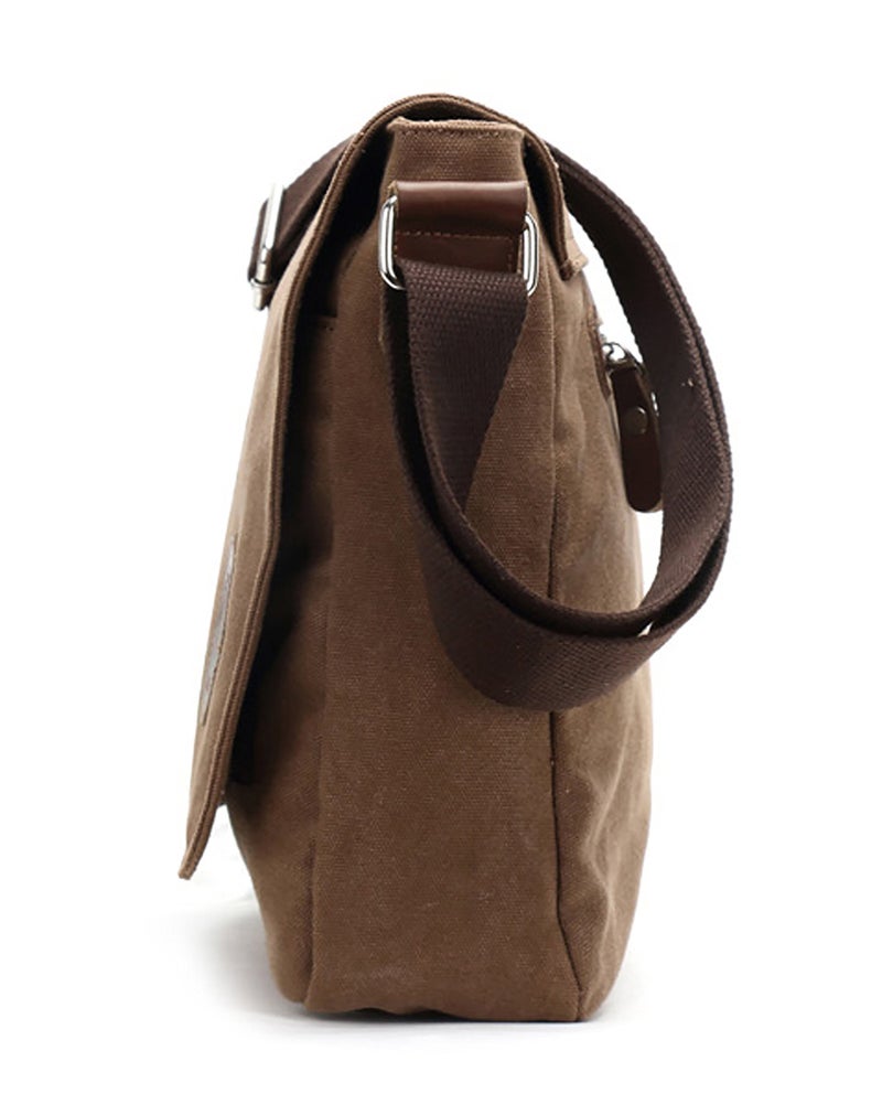 HuaChen Vintage Canvas Messenger Bag,Travel Shoulder Satchel Unisex Crossbody Purse Bookbag for 14 Inch Laptop - Image 3