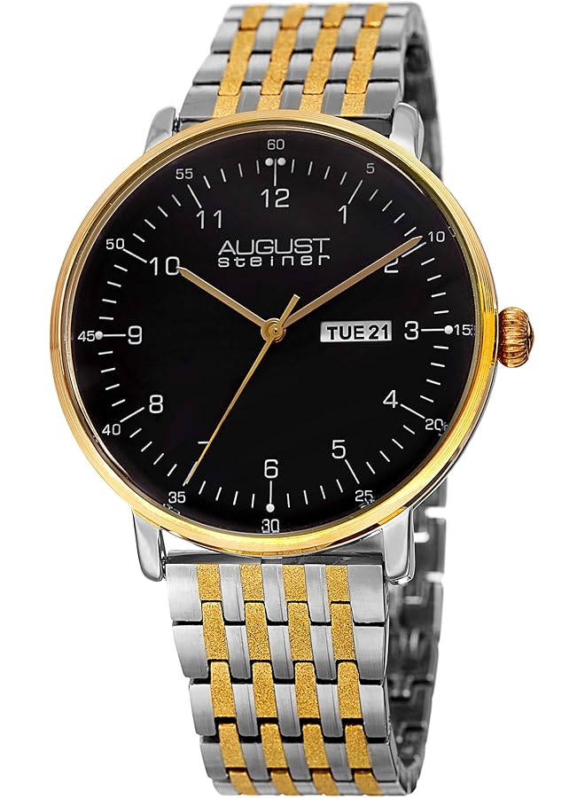 August Steiner Mens Quartz Watch Analog Display And Stainless Steel Strap - Image 1