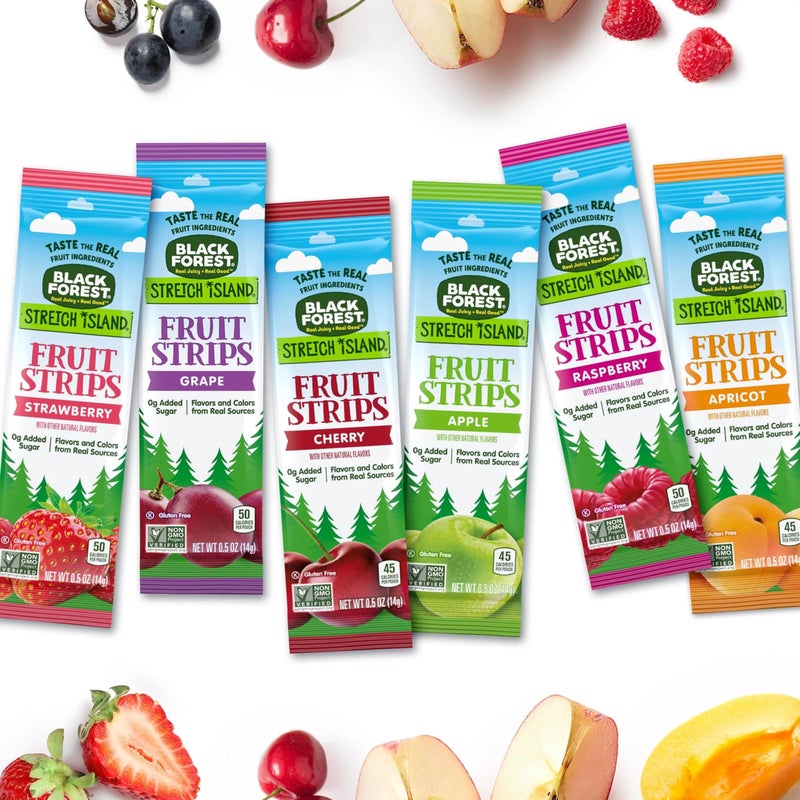 Black Forest, Stretch Island, Fruit Strips, Cherry, Apple, Raspberry, Grape, Strawberry, and Apricot, Zero Grams Added Sugar Non-GMO, 48 ct - Image 3
