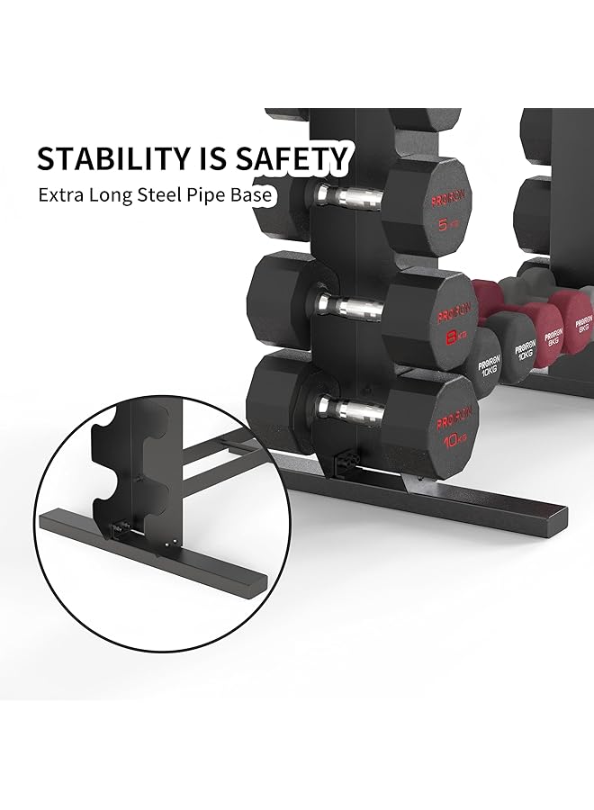 PROIRON Heavy Duty Dumbbell Rack Weight Rack for Dumbbells Kettlebells Home Gym Storage Multi layer Weights Stand Holder (Rack Only) - Image 3