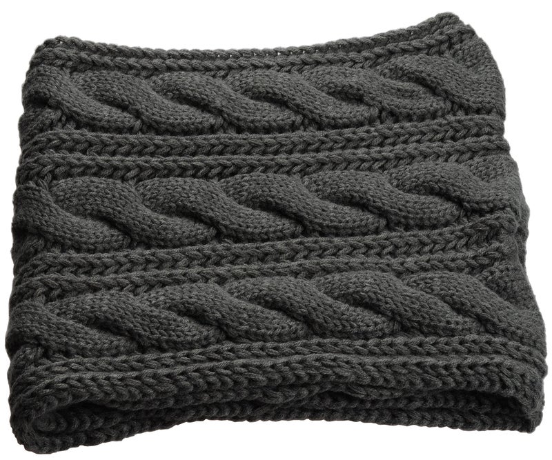 NEOSAN Womens Thick Ribbed Knit Winter Infinity Circle Loop Scarf Twist Charcoal - Image 3