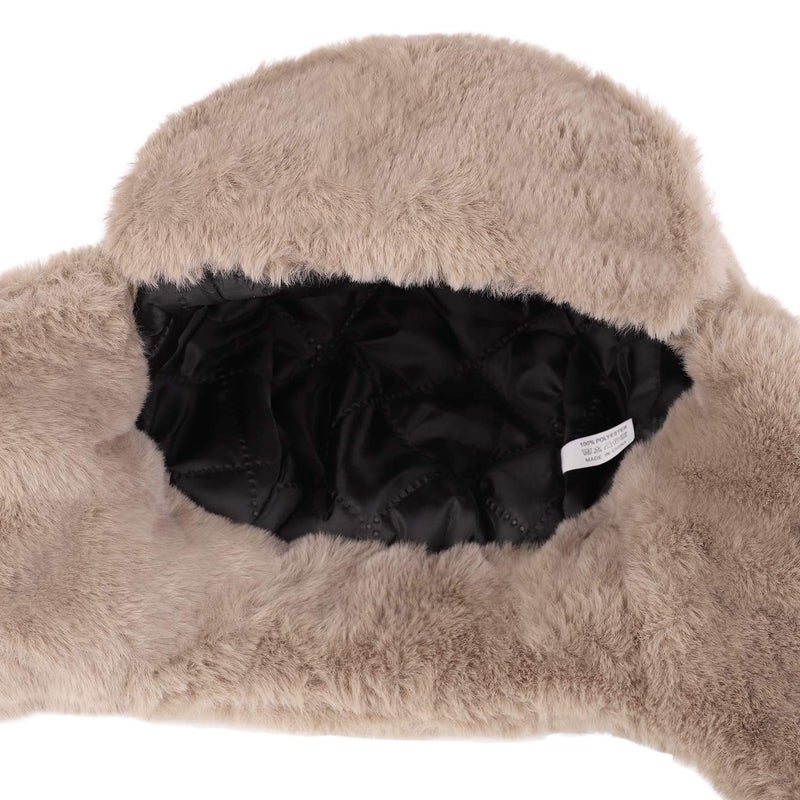 PURFUN Winter Cozy Plush Ushanka Russian Hat Windproof Thermal Full Hood Earflap Hat Skull Cap Thick Faux Fur Snowmobile Cycling Camping Ski Hunting Trapper Hats for Men Women Teens Khaki - Image 5