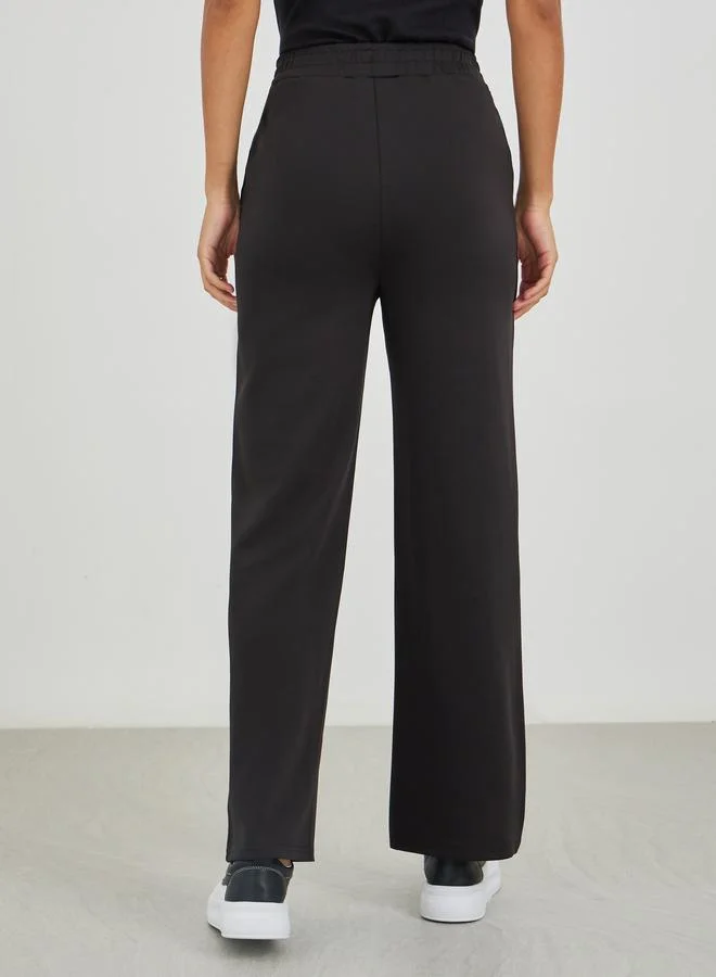 Styli Styli Scuba Wide Leg Elasticated Waistband Joggers