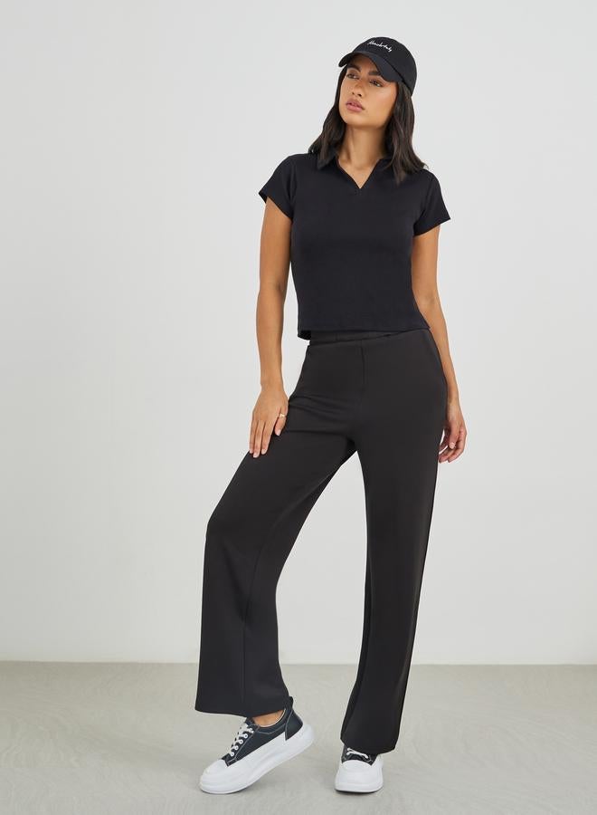 Styli Scuba Wide Leg Elasticated Waistband Joggers - Image 1