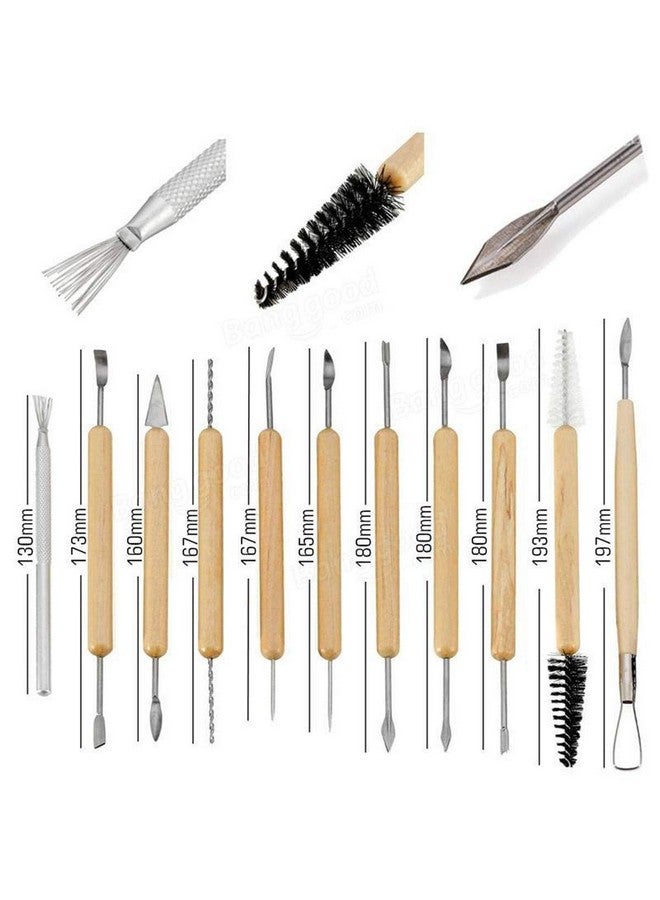 Home Buy HOME BUY Ceramic 11 Pcs Wooden Handle Clay Carving Pottery Sculpting Tools for Art and Craft  - Image 4