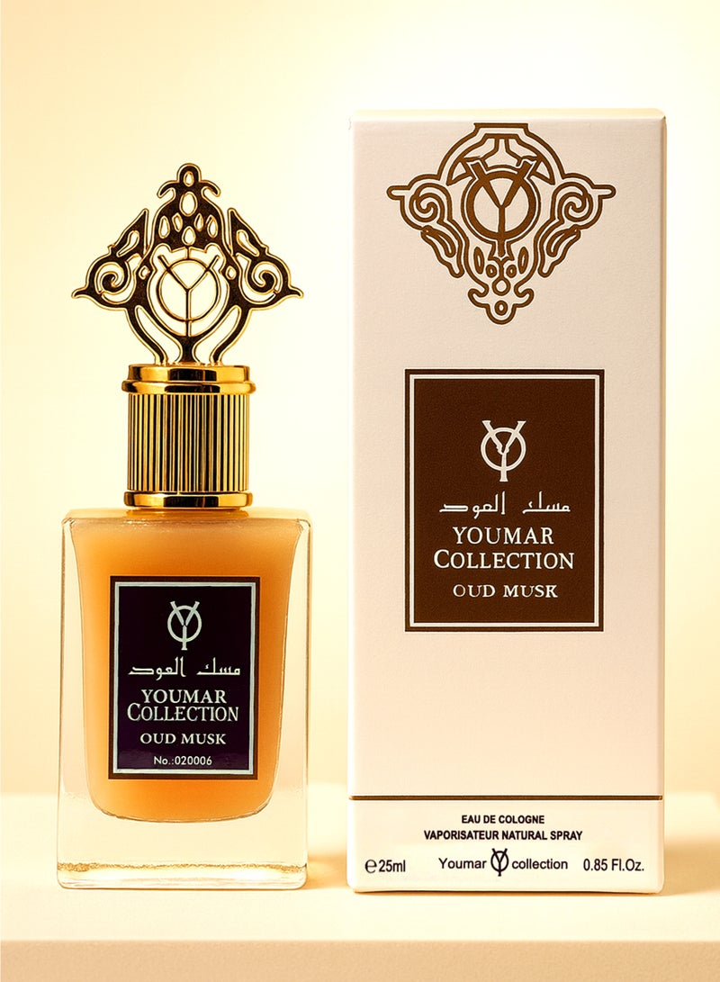 يومار عطر فاخر للجنسين من مجموعة يومار، عود مسك، 25 مل | عطر يدوم طويلاً للجنسين بنفحات منعشة من العود والمسك الحار مع لمسة خشبية وحيوانية عميقة | أفضل عطر للرجال والنساء - Image 3