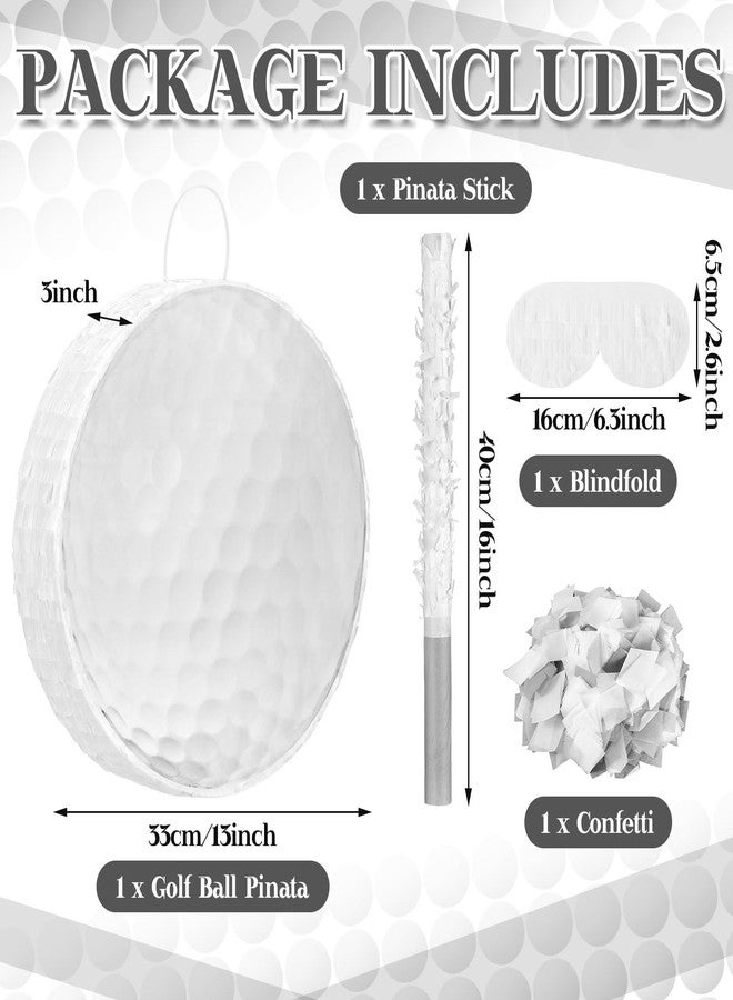 Seenelling Golf Ball Piñata with Blindfold Stick and Confetti Birthday Piñata Sports Golf Birthday Party Decoration for Sports Theme Party Favors - Image 3