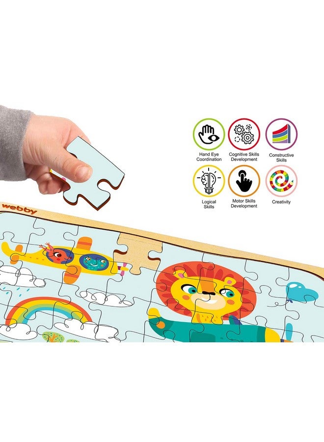 Webby The Kiddy Flight Wooden Jigsaw Puzzle, 40Pcs - Image 5