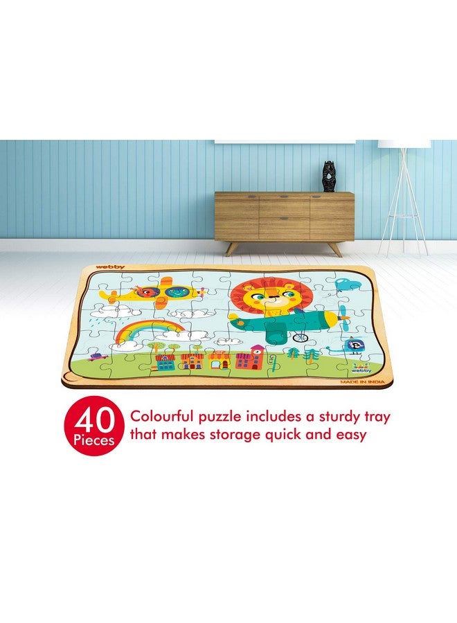 Webby The Kiddy Flight Wooden Jigsaw Puzzle, 40Pcs - Image 3