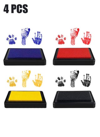 Baby Handprint and Footprint Ink Pads, Baby Footprint Kit, Paw Print kit, Baby Ink Pad, Non Toxic and Safe Print, Smudge Proof, Easy to Wash Off, 4 Color, Black+Red+Blue+Yellow - pzsku/Z8018DBA0D6B97ACE82CCZ/45/_/1729047970/ca006ba4-4434-4c61-9bdd-2e20ee49921a