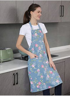 Excefore 3 Pcs Cooking kitchen Baking Aprons for Women with 2 Pockets Vintage Cotton Linen for Cooking Grill and Baking  - Image 2