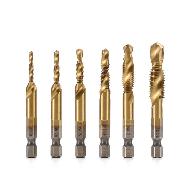 6Pcs Metal Drill Bit Set Hexagon Shank High-Speed Steel Drills Kit Twisted Drill Kit Screw Machine Compound Tap Hand Tools - Image 2
