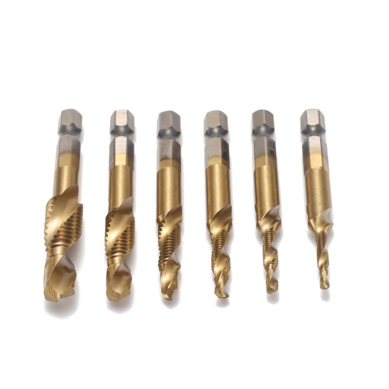 6Pcs Metal Drill Bit Set Hexagon Shank High-Speed Steel Drills Kit Twisted Drill Kit Screw Machine Compound Tap Hand Tools - Image 3