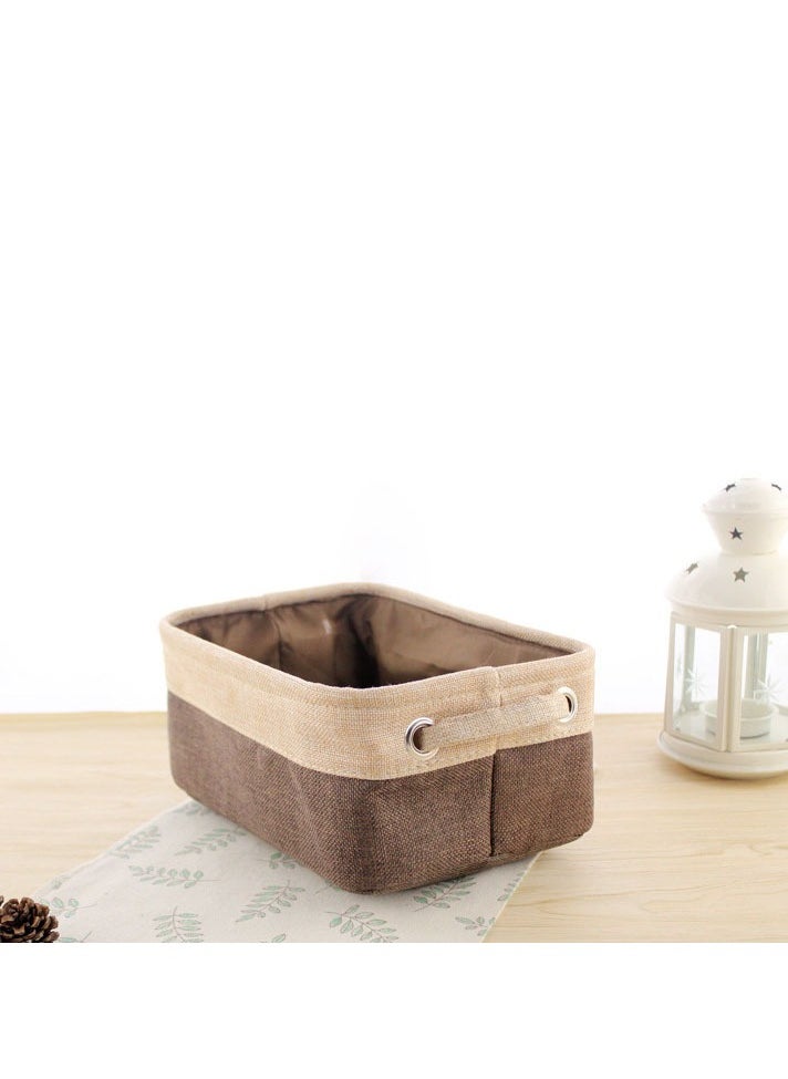 Hanayo 3 Pcs Storage Baskets Foldable Storage Box with Handle Storage Bins Closet Organizers Shelf Baskets Storage Bins for Clothing Toys Books(Coffee)  - Image 3