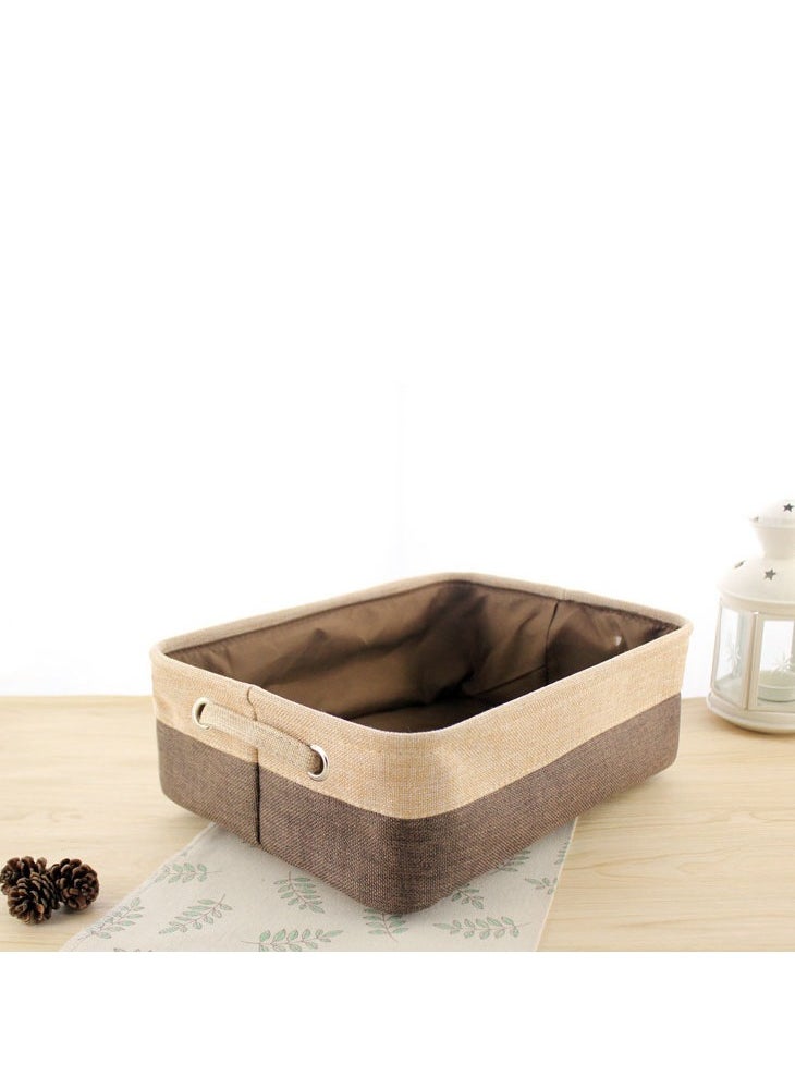 Hanayo 3 Pcs Storage Baskets Foldable Storage Box with Handle Storage Bins Closet Organizers Shelf Baskets Storage Bins for Clothing Toys Books(Coffee)  - Image 4