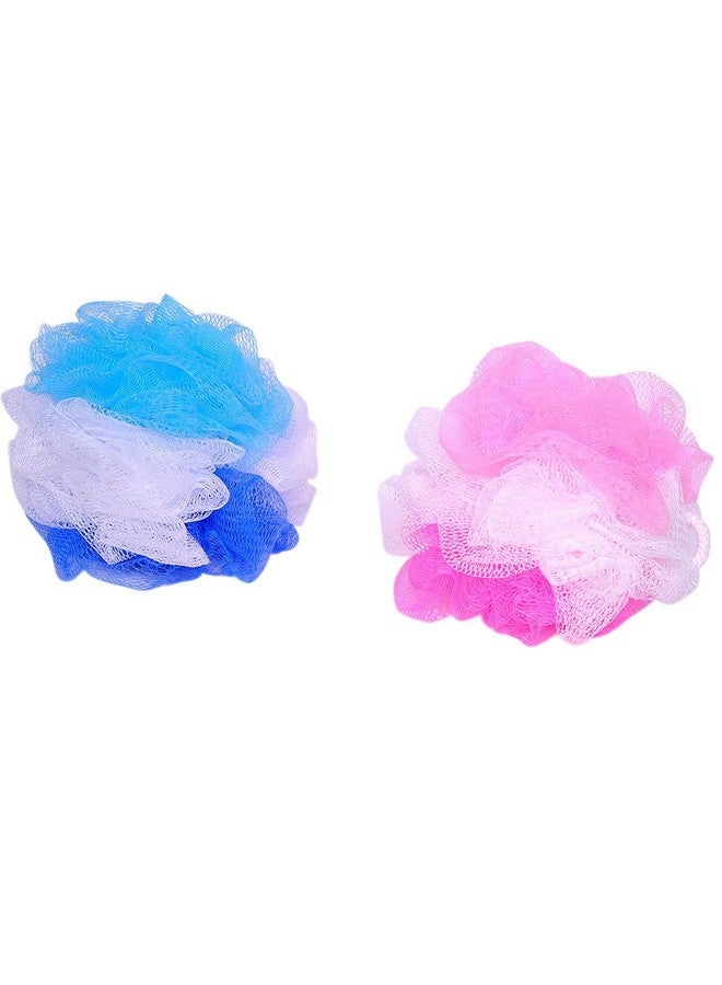 KRIWIN Set of 2 Bath Loofahs(Large Size) 45 grams (Pink & Blue) - Image 1
