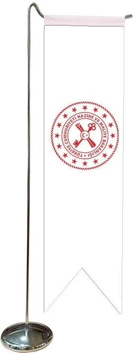 ساترنديزاين Desktop Swallow Ministry of Treasury and Finance Flag + Chrome L Pole Table Flag Set