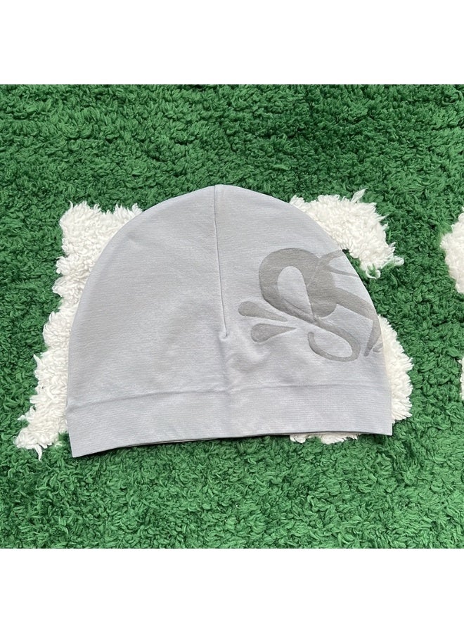 stussy Light Gray S Logo Beanie - Streetwear Warm Winter Cap