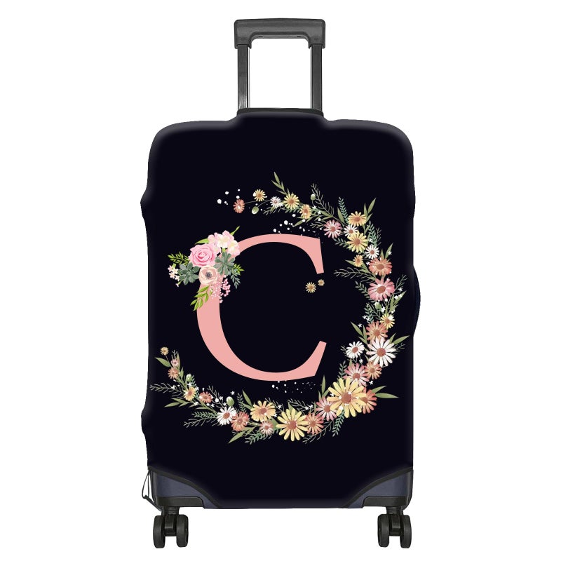 BHAHB Luggage Suitcase Cover Protector Luggage Elastic Washable Baggage Covers Initial Cute Aesthetic for Unisex Women Girls Travel Trip XL3032 inchLetter C - Image 2