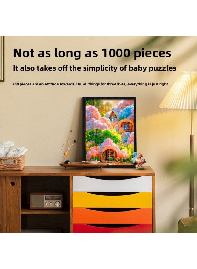 Deai Wai Healing Department 300 Piece Resin Jigsaw Puzzle Diy Assembled Decorative Painting National Day Mid-Autumn Festival Toy Gift Box-Color:[Cure 300 Pieces] Go To Windy Places 38*26cm - Image 4