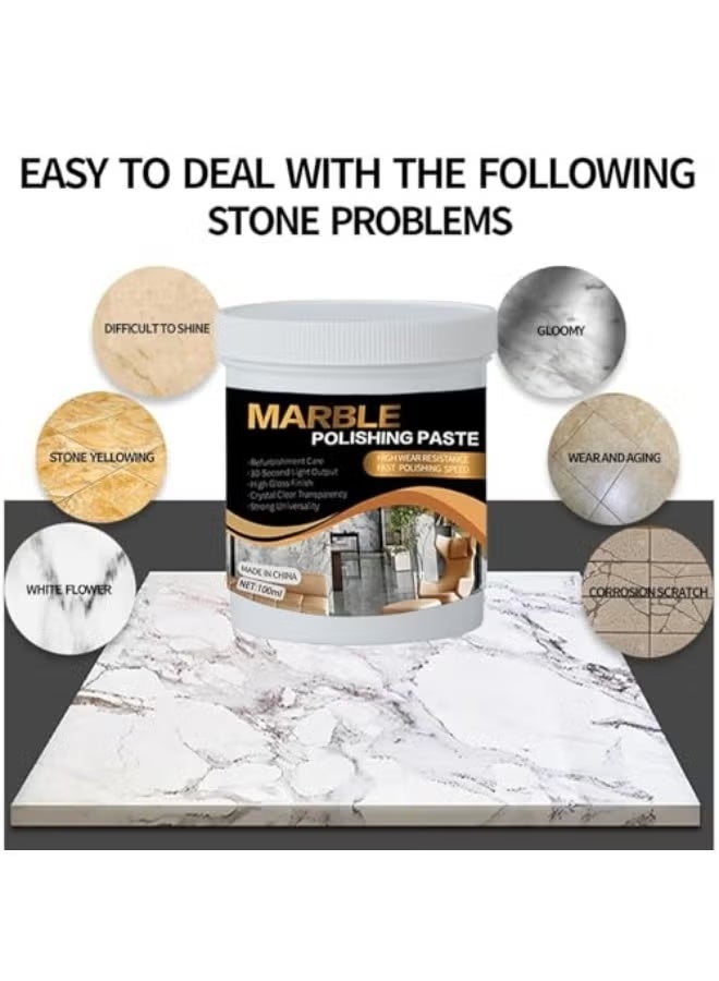 Day Wins Marble Polishing Paste Granite Polish - 100ml Shower Tile Marble Stone Cleaner - Deep Cleaning Polishing Stain Remover for Floor Porcelain Shower Ceramic Household Glass Quartz Vanity - Image 4