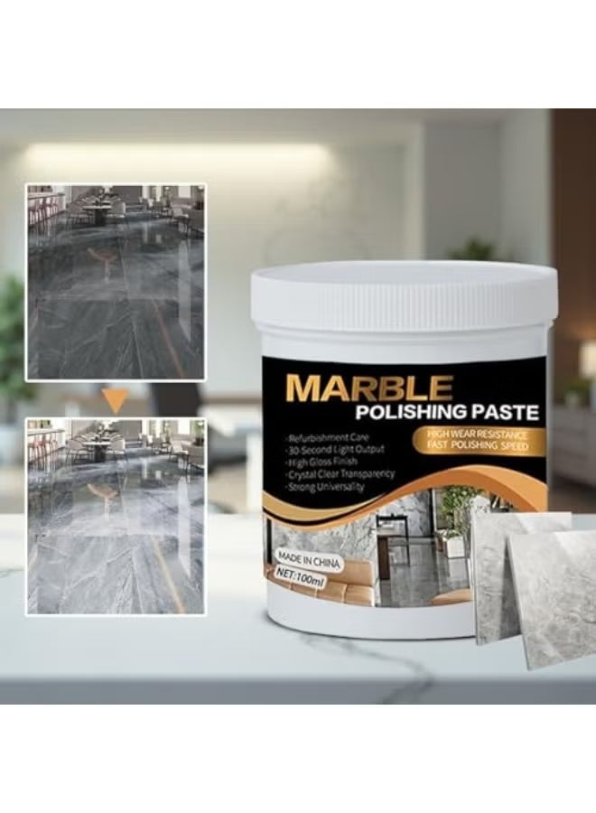 Day Wins Marble Polishing Paste Granite Polish - 100ml Shower Tile Marble Stone Cleaner - Deep Cleaning Polishing Stain Remover for Floor Porcelain Shower Ceramic Household Glass Quartz Vanity - Image 3