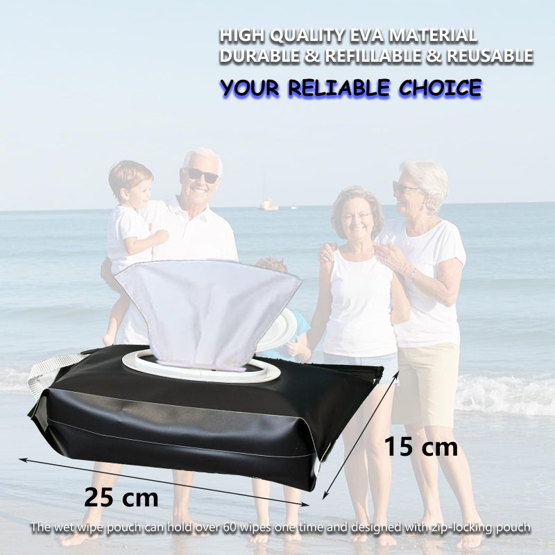 Voongor Baby Wipe Holder  2 Pack Reusable Travel Wipes Pouch Dispenser  Portable Refillable Wipe Container For Travel & Home Use - Image 2