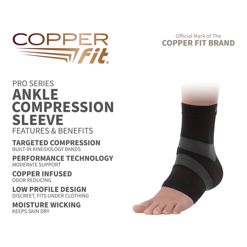 Copper Fit Pro Series Performance Compression Ankle Sleeve, Large - Image 4
