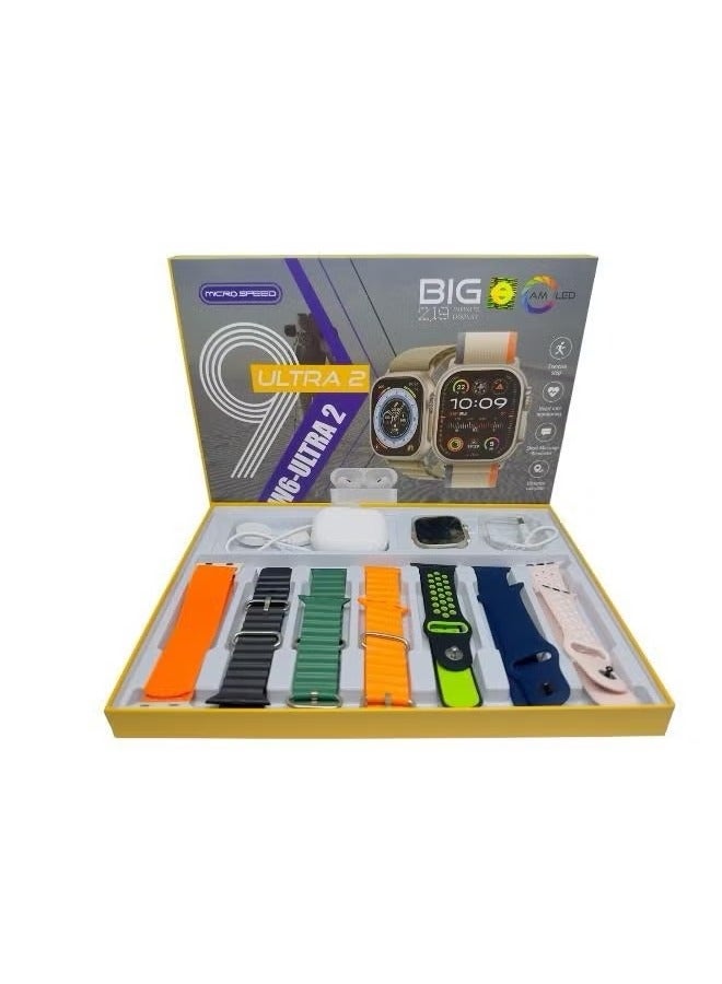 micro speed 49MM BT Calling Fitness Smart Watch for Men & Women Comes with 7 Extra Bands, Free Case & Earbuds – Sports Mode, Heart Rate Monitoring, and Comfortable Design - Image 1