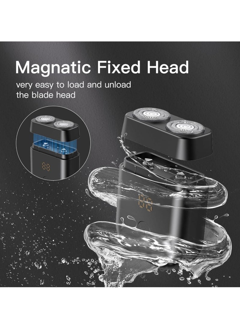 KASTWAVE Electric Travel Razor, Mini Rotary Shaver for Men, Waterproof Pocket Size Beard Trimmer, Rechargeable Wet Dry Shaver, Cordless USB C Charging, Close Shave Small Shaver, Portable Razor - Image 4