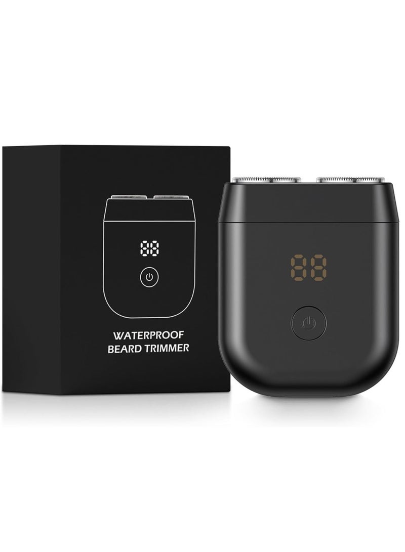 KASTWAVE Electric Travel Razor, Mini Rotary Shaver for Men, Waterproof Pocket Size Beard Trimmer, Rechargeable Wet Dry Shaver, Cordless USB C Charging, Close Shave Small Shaver, Portable Razor - Image 1