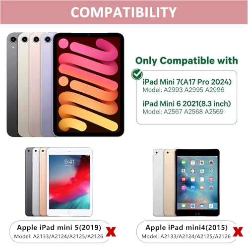 FUWANG Keyboard Case for iPad mini 7 A17 Pro (2024) & iPad mini 6th Generation (2021) 8.3-inch, 360° Swivel, Multi-Touch Trackpad, 7-Color Backlit, Keyboard Cover with Pencil Holder, Rose Gold - Image 2