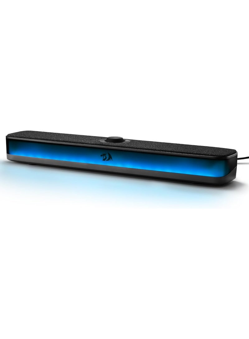 Redragon GS515 مكبر صوت مكتبي RGB، سماعات كمبيوتر ستريو 2.0 قناة مع بلوتوث 5.3، تعمل بمنفذ USB، أسود - Image 5