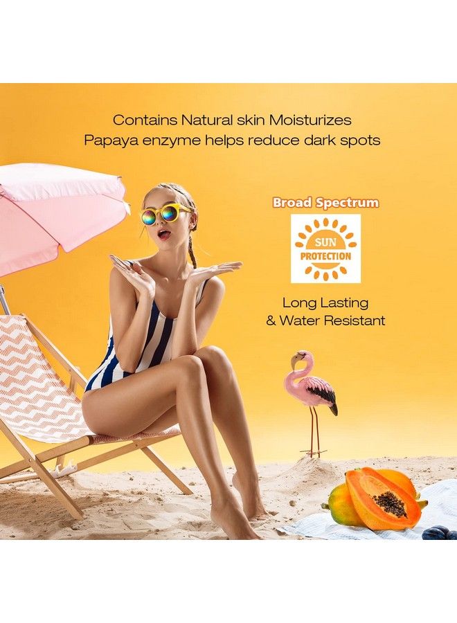 Astaberry Papaya Sunscreen Creme Spf 50 With Papaya Extract ; Dermatologist Formulated ; Nonsticky ; Lightweight ; Protected Skin From Uva And Uvb Rays ; (Pack Of 2 (100Ml X 2)) - Image 3