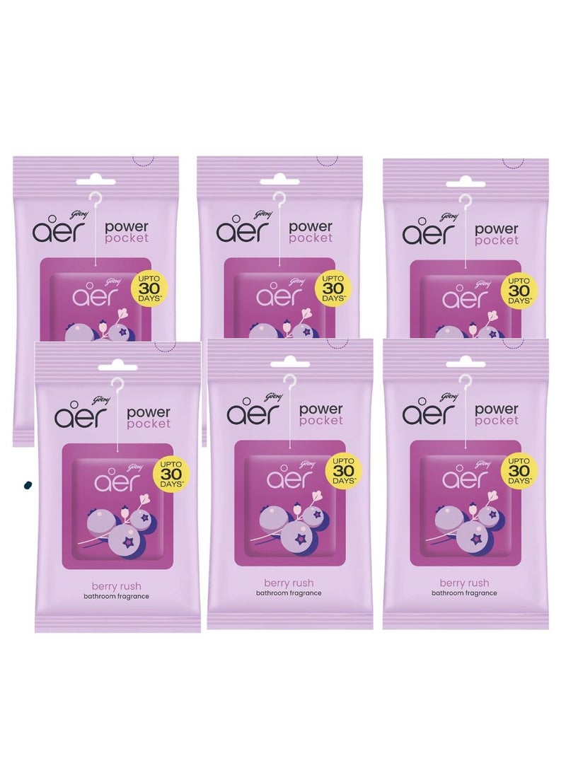 Godrej Aer Godrej Aer Power Pocket Bathroom Fragrance - Berry Rush pack of 6  - Image 1