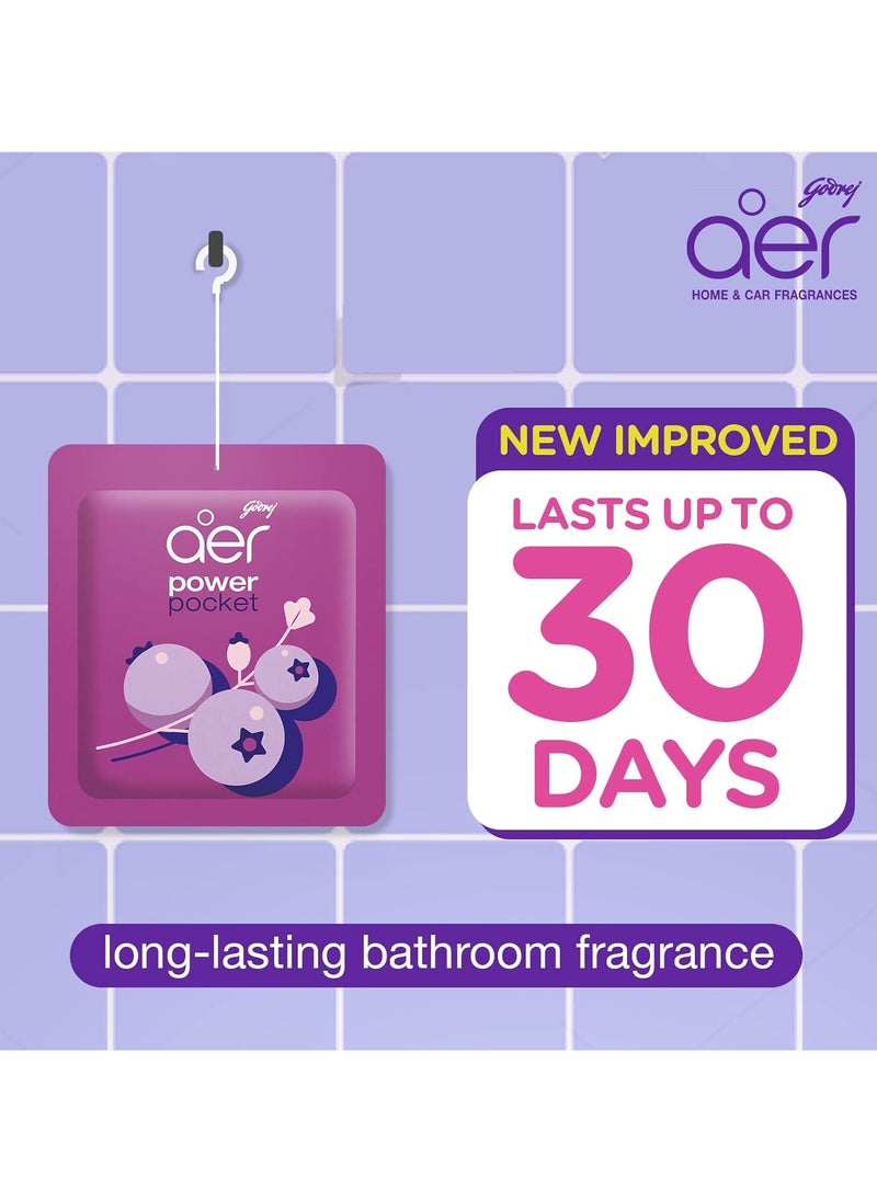 Godrej Aer Godrej Aer Power Pocket Bathroom Fragrance - Berry Rush pack of 6  - Image 3