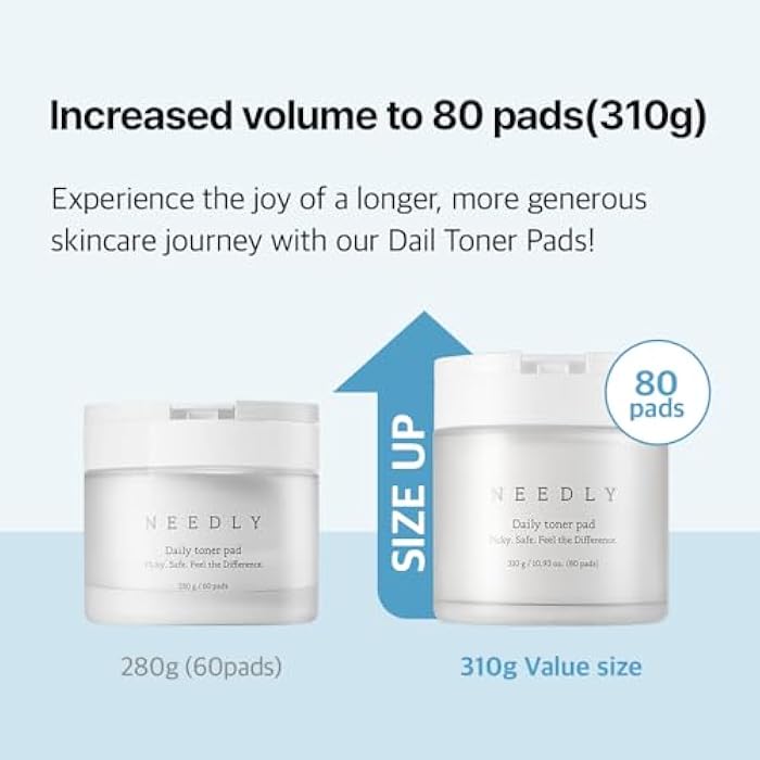 Needly Daily Toner Pad I Exfoliating Pads for Face with BHA & PHA, Deep Hydration, Pore Minimizer for Face, Centella, Tea Tree, High Volume Essence, Extra Large Cotton Pad, Korean Skin Care (80 Pads) - Image 2