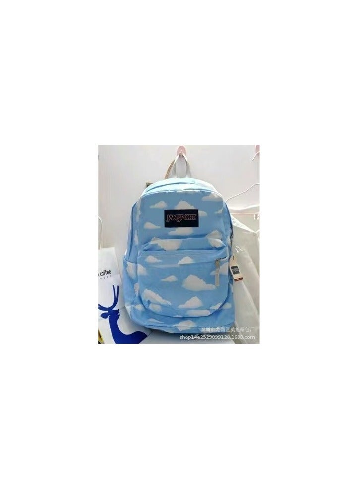 JANSPORT JanSport SuperBreak Classic Casual Backpack 26L - Blue Sky and White Clouds