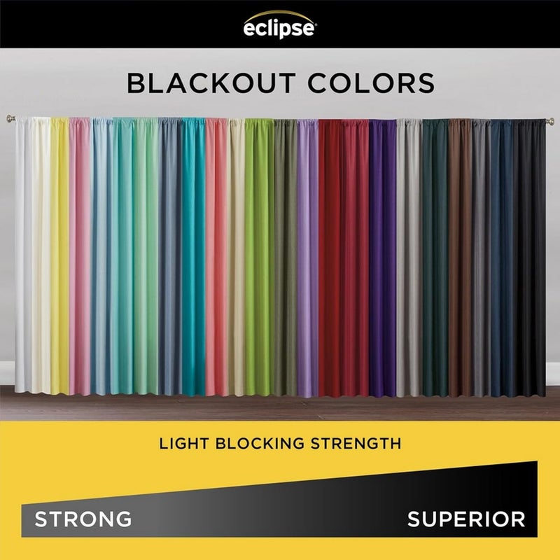 eclipse Kendall Modern Blackout Thermal Rod Pocket Window Curtain for Bedroom or Living Room (1 Panel), 42" x 63", Chocolate - Image 4