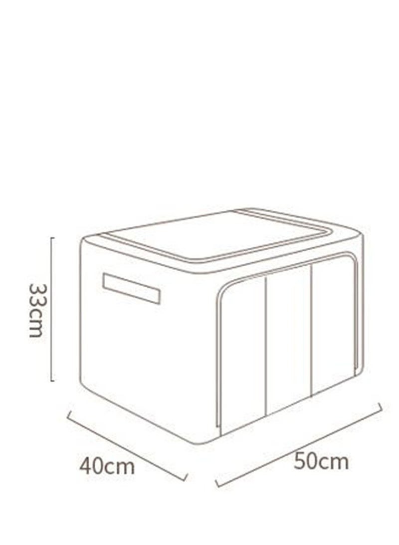 Golden Clothing storage bags 2-pack 66L,foldable bold solid steel frame,oxford fabric, with visible window,reinforced handle, suitable for quilt, clothes, toy storage box (Smoky gray) - Image 2