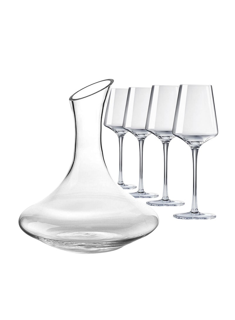 1.5 L Wine Aerator Decanter and Carafe with 4 Red Wine Glasses - Image 1