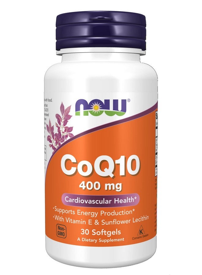 now Supplements Coq10 400 Mg Pharmaceutical Grade Alltrans Form Produced By Fermentation 30 Softgels - Image 2