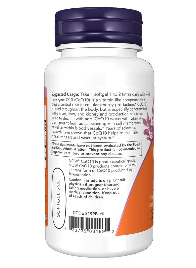 now Supplements Coq10 400 Mg Pharmaceutical Grade Alltrans Form Produced By Fermentation 30 Softgels - Image 4