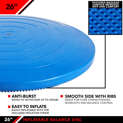 JFIT Inflatable Balance and Stability Disc - LARGE 26" Large Yoga Wobble Cushion Trainer - Core Fitness and Workout Equipment Discs for Home, Office Chair, Ankle Strength and Pet Activity - Image 4