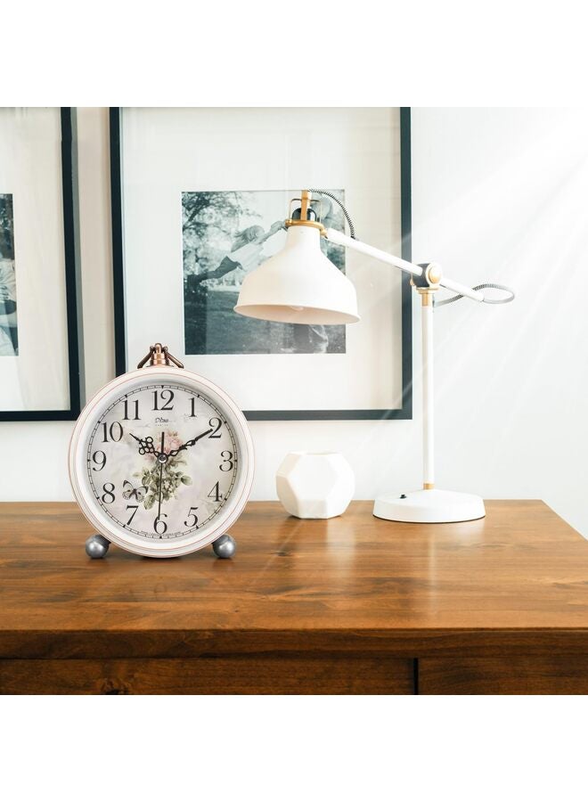 Antique Retro Analog Alarm Clock for Room Decor, Silent Elegant Bedside Desk Table Gift Clock - Image 3