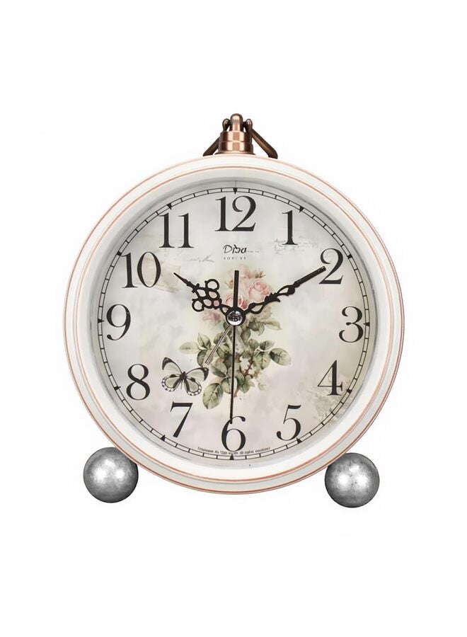 Antique Retro Analog Alarm Clock for Room Decor, Silent Elegant Bedside Desk Table Gift Clock - Image 1